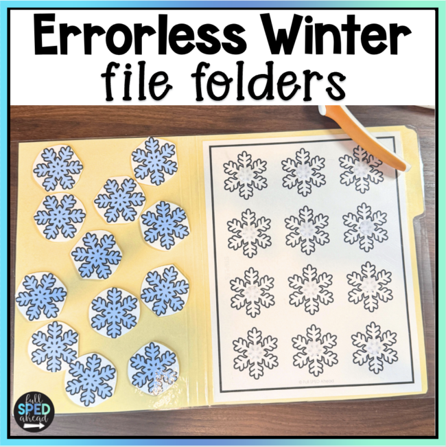 Free Winter Errorless File Folders Games Autism Centers Special Education